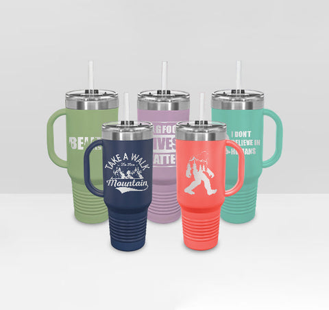 tumblers with straw and handle