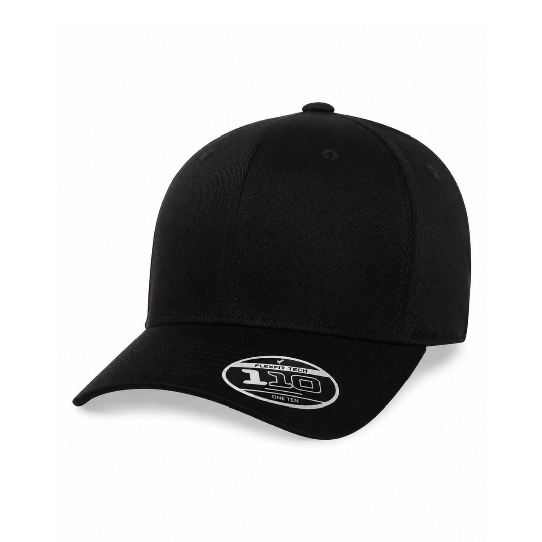 Flexfit 110M Custom Patch Trucker Hat – Mesh Back Snapback in Black