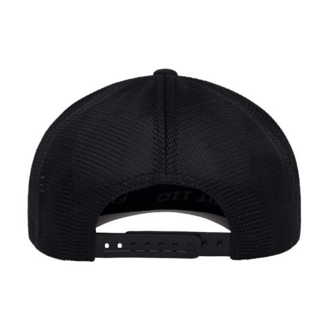 Flexfit 110M Custom Patch Trucker Hat – Mesh Back Snapback in Black - view 4