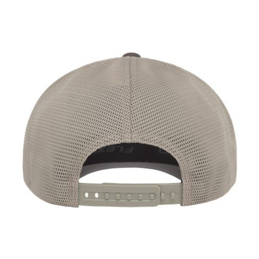 Flexfit 110M Custom Patch Trucker Hat – Mesh Back Snapback in Brown/Khaki - view 4
