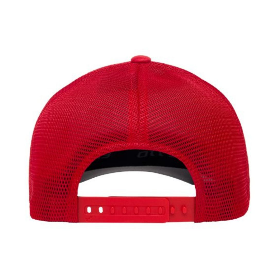 Flexfit 110M Custom Patch Trucker Hat – Mesh Back Snapback in Red - view 4