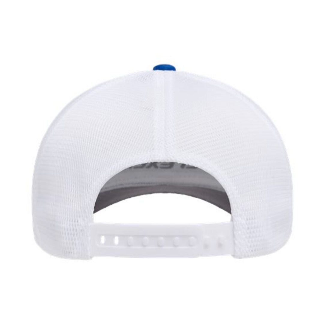 Flexfit 110M Custom Patch Trucker Hat – Mesh Back Snapback in Royal Blue/White - view 4