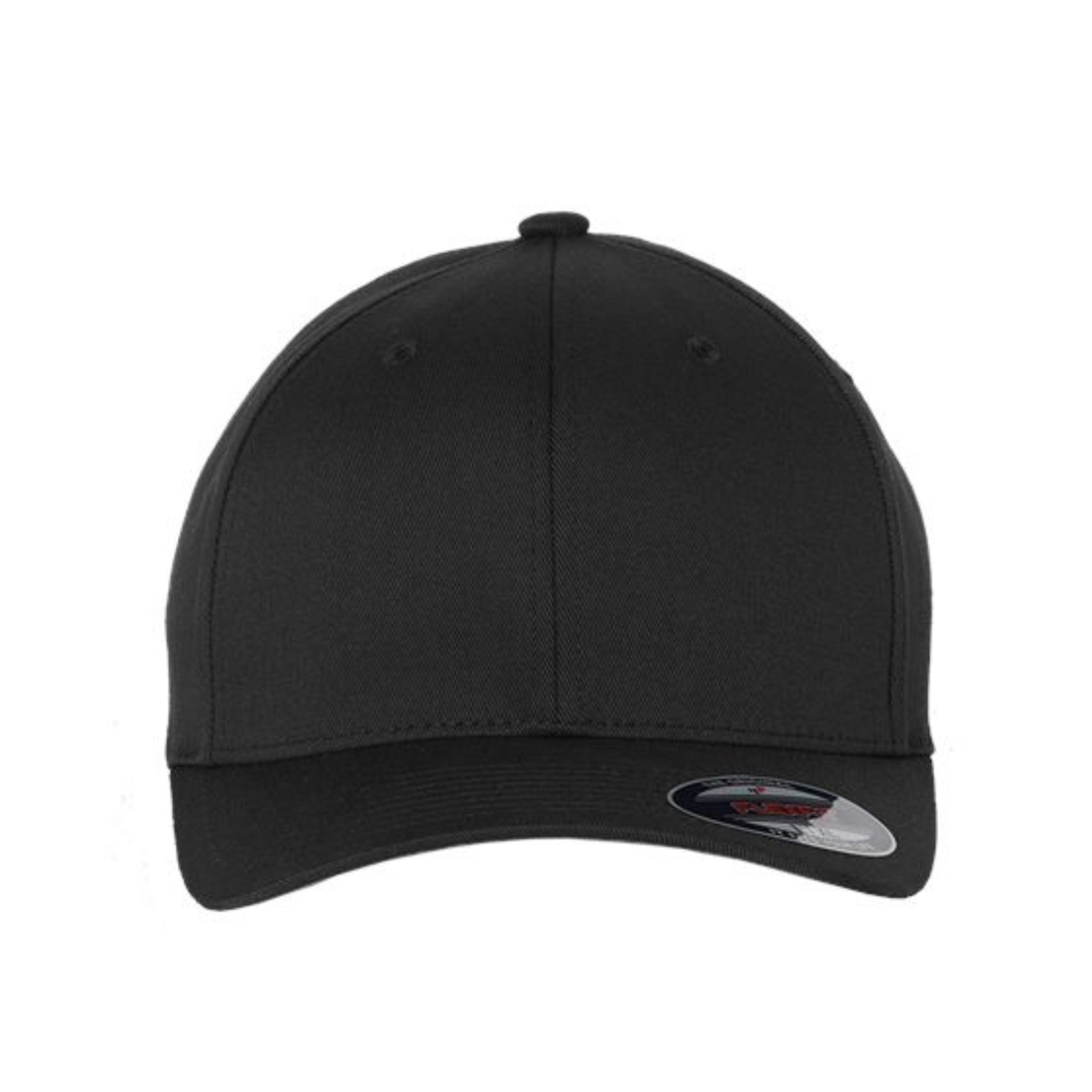 Flexfit 6277 Custom Patch Fitted Baseball Cap – Curved Visor in Black - view 2