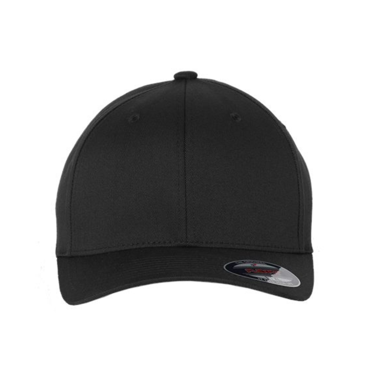 Flexfit 6277 Custom Patch Fitted Baseball Cap – Curved Visor in Black - view 2