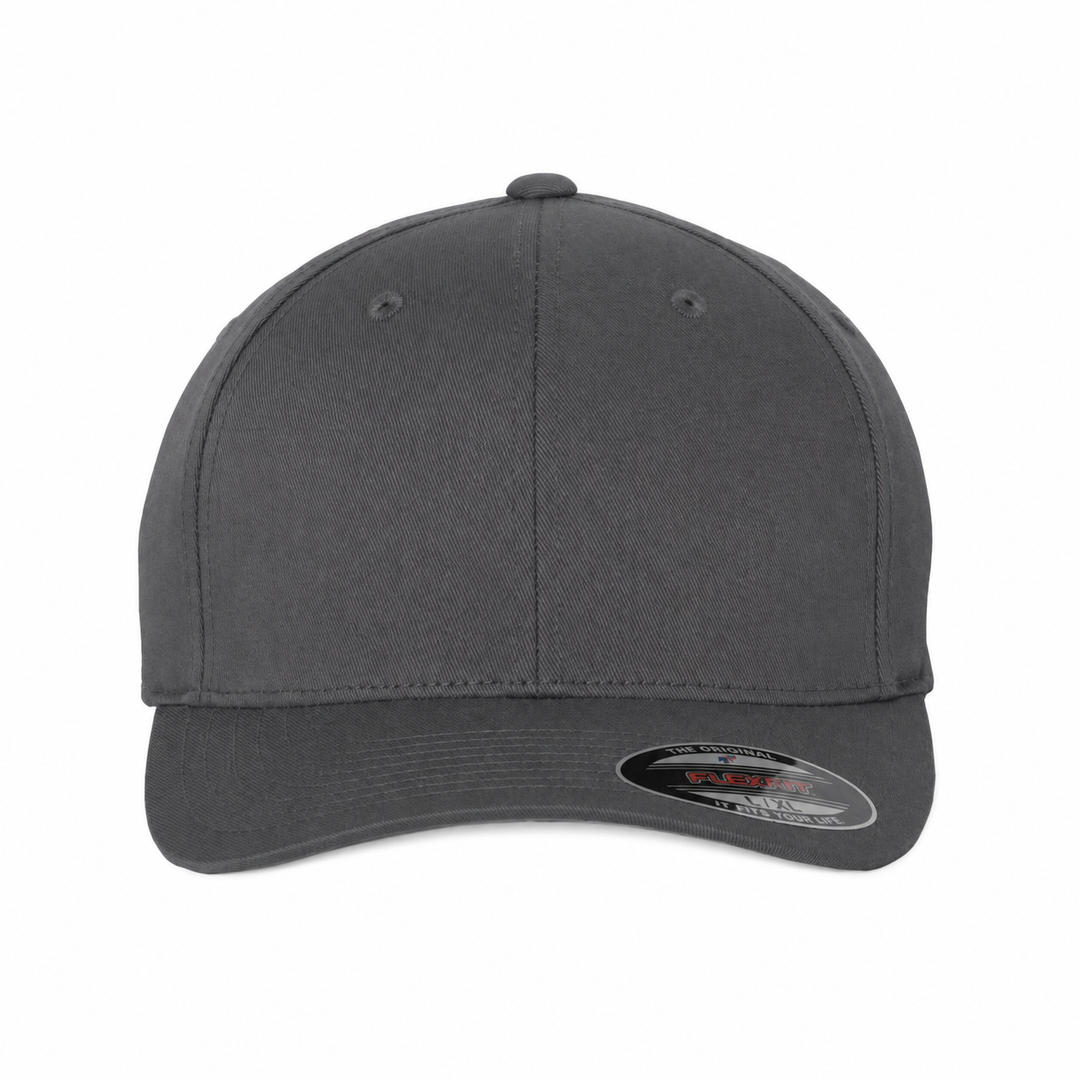 Flexfit 6277 Custom Patch Fitted Baseball Cap – Curved Visor in Dark Gray - view 2