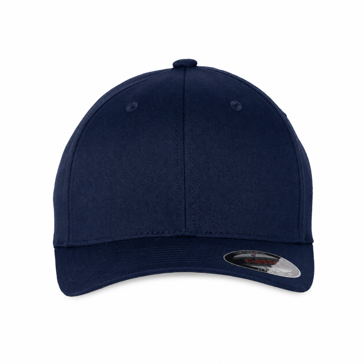 Flexfit 6277 Custom Patch Fitted Baseball Cap – Curved Visor in Navy - view 2