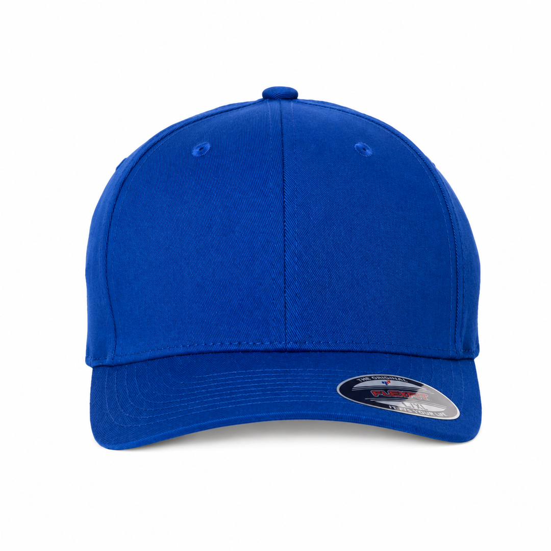 Flexfit 6277 Custom Patch Fitted Baseball Cap – Curved Visor in Royal Blue - view 2