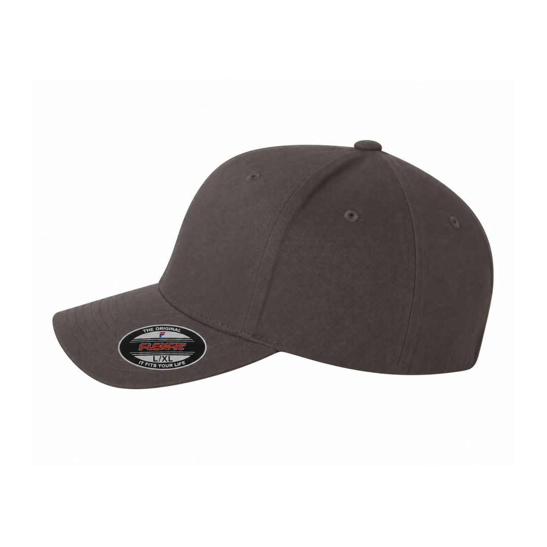 Flexfit 6277 Custom Patch Fitted Baseball Cap – Curved Visor in Charcoal - view 3