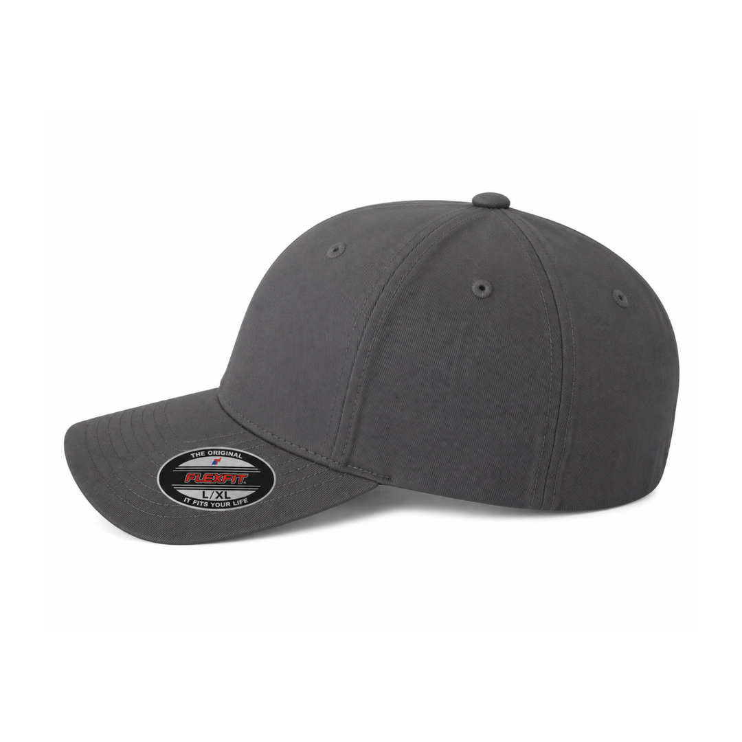 Flexfit 6277 Custom Patch Fitted Baseball Cap – Curved Visor in Dark Gray - view 3
