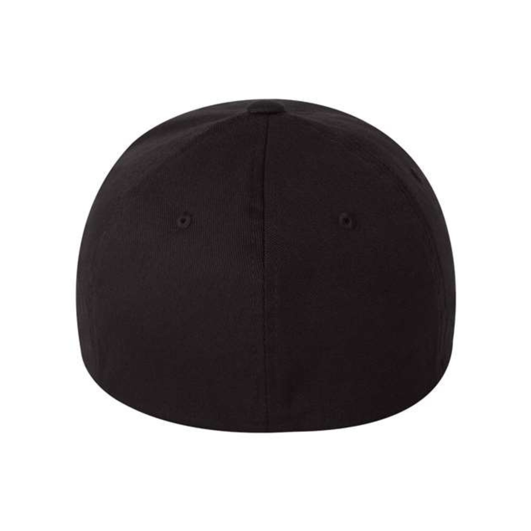 Flexfit 6277 Custom Patch Fitted Baseball Cap – Curved Visor in Black - view 4