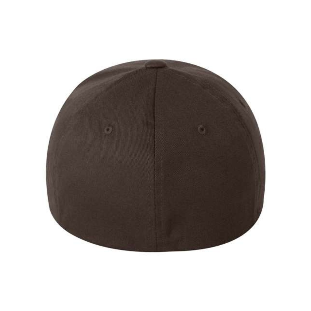 Flexfit 6277 Custom Patch Fitted Baseball Cap – Curved Visor in Brown - view 4