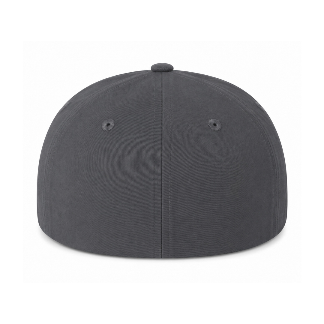 Flexfit 6277 Custom Patch Fitted Baseball Cap – Curved Visor in Heather Gray - view 4