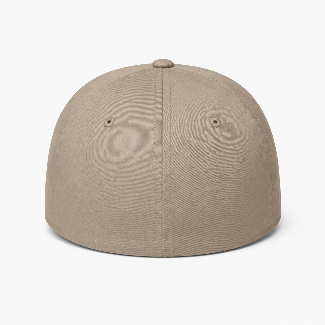 Flexfit 6277 Custom Patch Fitted Baseball Cap – Curved Visor in Khaki - view 4
