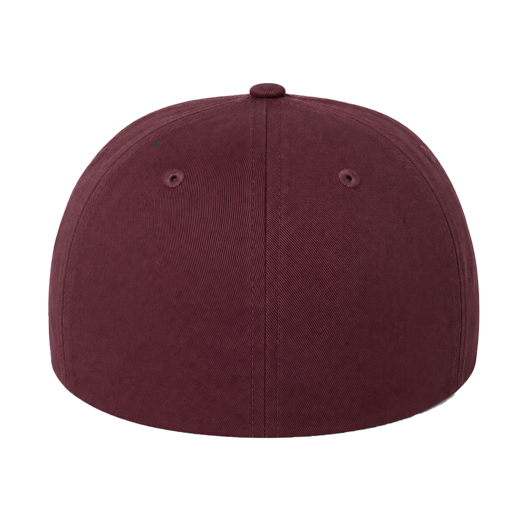 Flexfit 6277 Custom Patch Fitted Baseball Cap – Curved Visor in Maroon - view 4