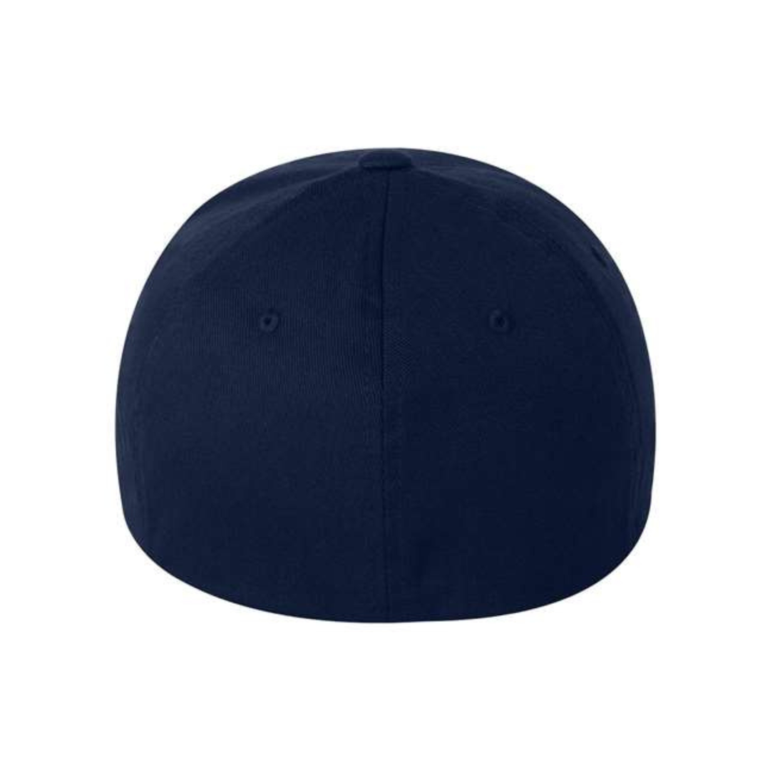 Flexfit 6277 Custom Patch Fitted Baseball Cap – Curved Visor in Navy - view 4