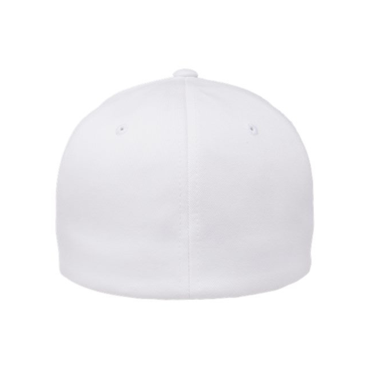 Flexfit 6277 Custom Patch Fitted Baseball Cap – Curved Visor in White - view 4