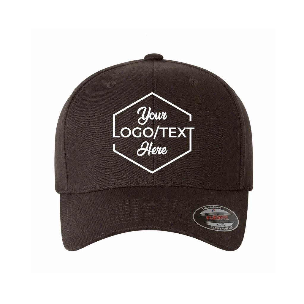 Flexfit 6277 Custom Patch Fitted Baseball Cap – Curved Visor in Brown - view 5