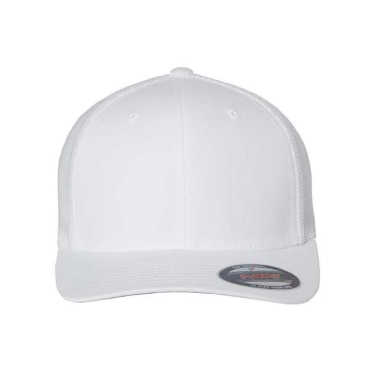 Flexfit 6511 Custom Patch Fitted Trucker Hat – Stretch-Fit Mesh Back in White - view 2