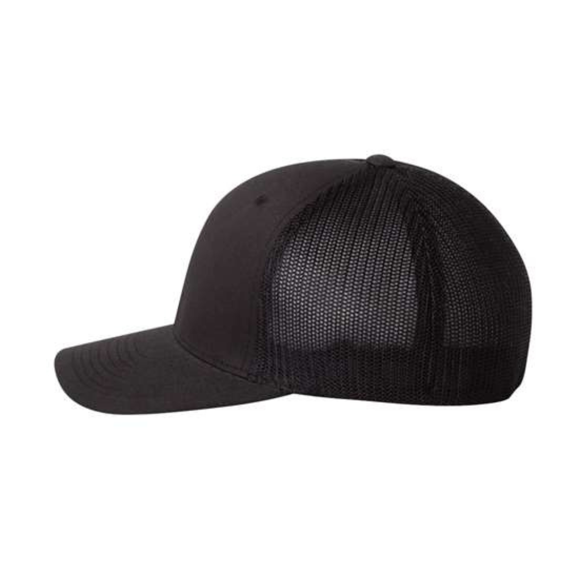 Flexfit 6511 Custom Patch Fitted Trucker Hat – Stretch-Fit Mesh Back in Black - view 3