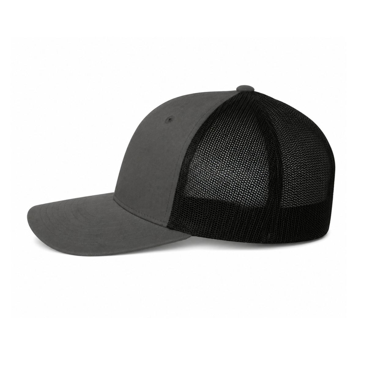 Flexfit 6511 Custom Patch Fitted Trucker Hat – Stretch-Fit Mesh Back in Charcoal Black - view 3