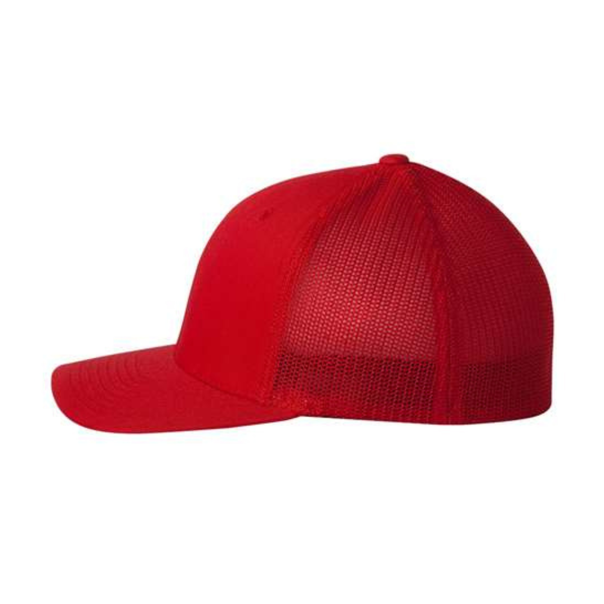 Flexfit 6511 Custom Patch Fitted Trucker Hat – Stretch-Fit Mesh Back in Red - view 3