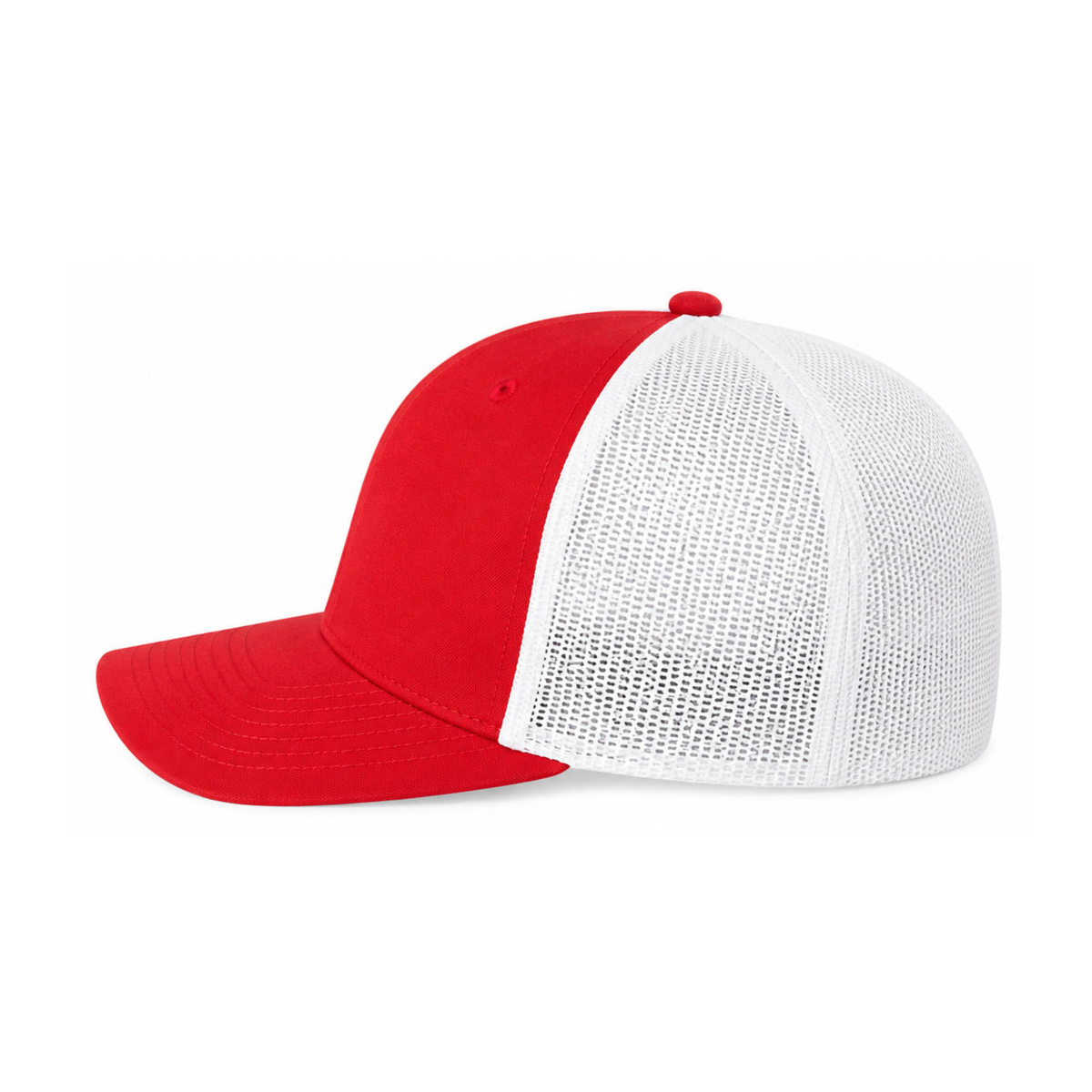 Flexfit 6511 Custom Patch Fitted Trucker Hat – Stretch-Fit Mesh Back in Red/White - view 3