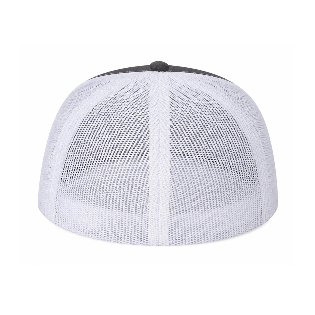 Flexfit 6511 Custom Patch Fitted Trucker Hat – Stretch-Fit Mesh Back in Charcoal/White - view 4