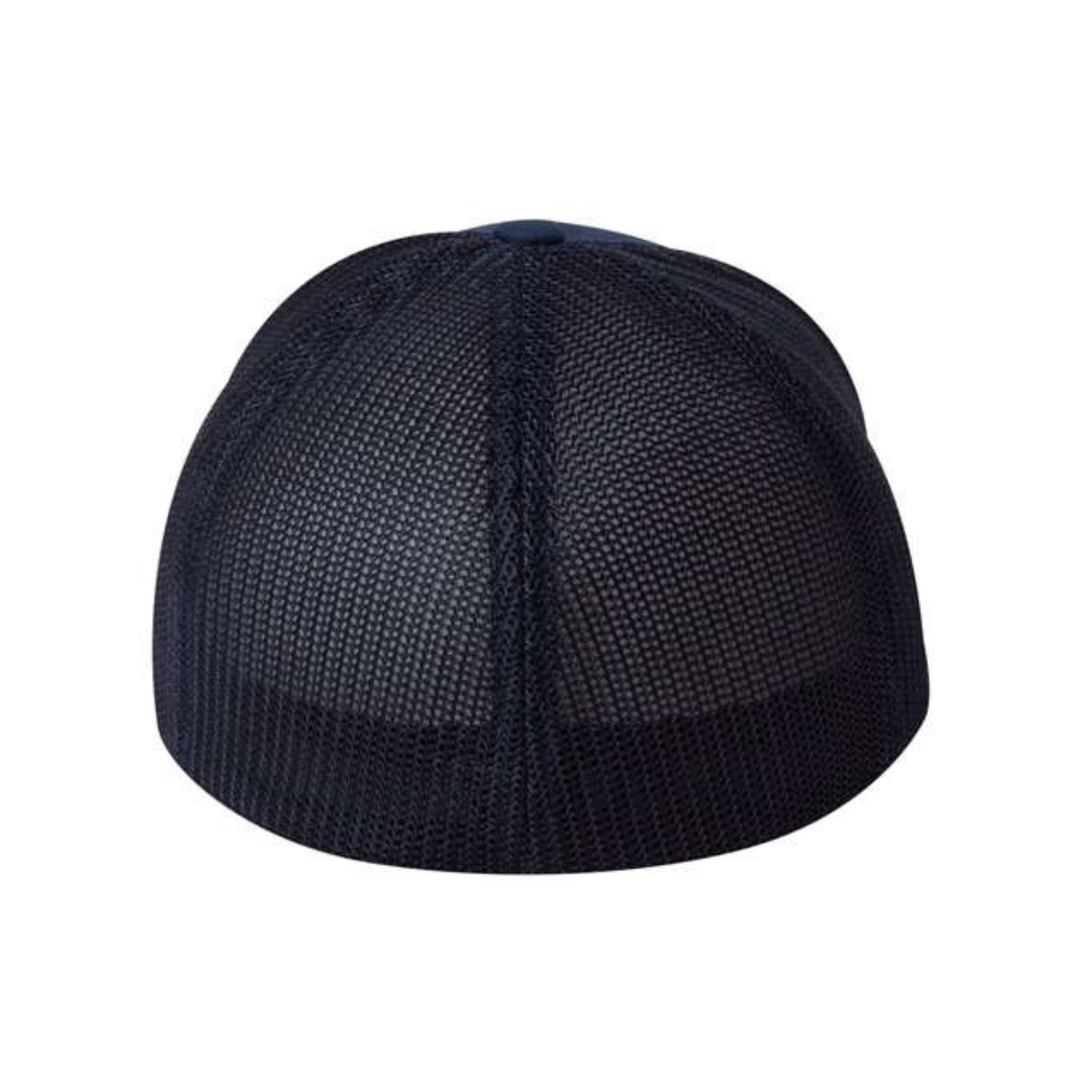 Flexfit 6511 Custom Patch Fitted Trucker Hat – Stretch-Fit Mesh Back in Navy - view 4