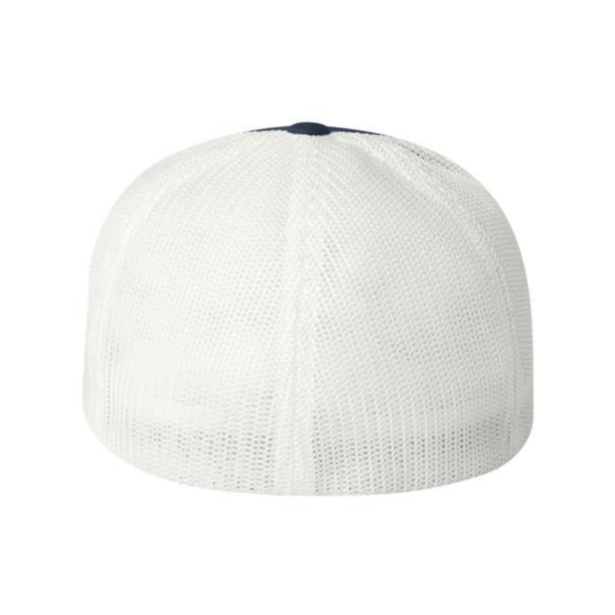 Flexfit 6511 Custom Patch Fitted Trucker Hat – Stretch-Fit Mesh Back in Navy/White - view 4