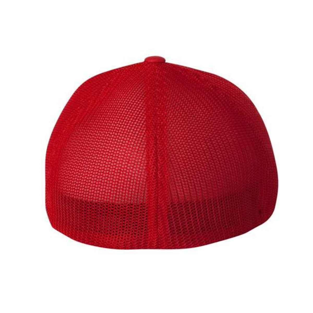 Flexfit 6511 Custom Patch Fitted Trucker Hat – Stretch-Fit Mesh Back in Red - view 4