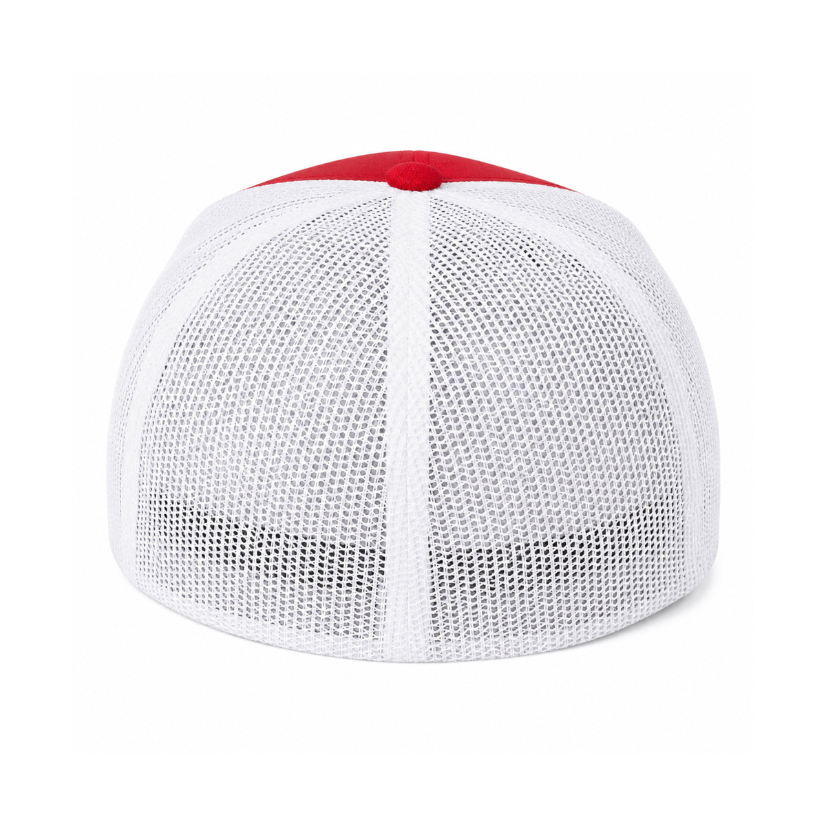 Flexfit 6511 Custom Patch Fitted Trucker Hat – Stretch-Fit Mesh Back in Red/White - view 4