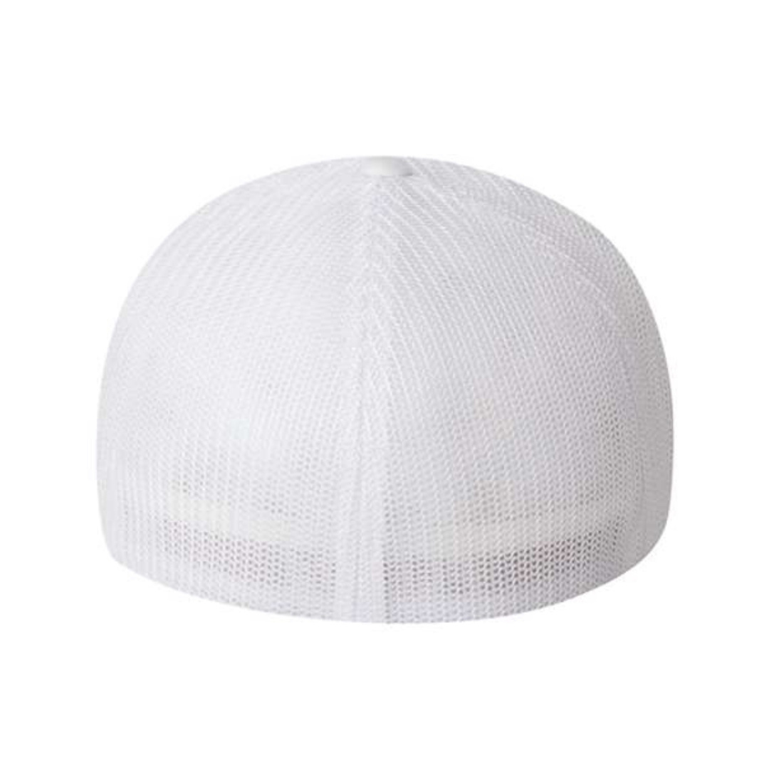 Flexfit 6511 Custom Patch Fitted Trucker Hat – Stretch-Fit Mesh Back in White - view 4