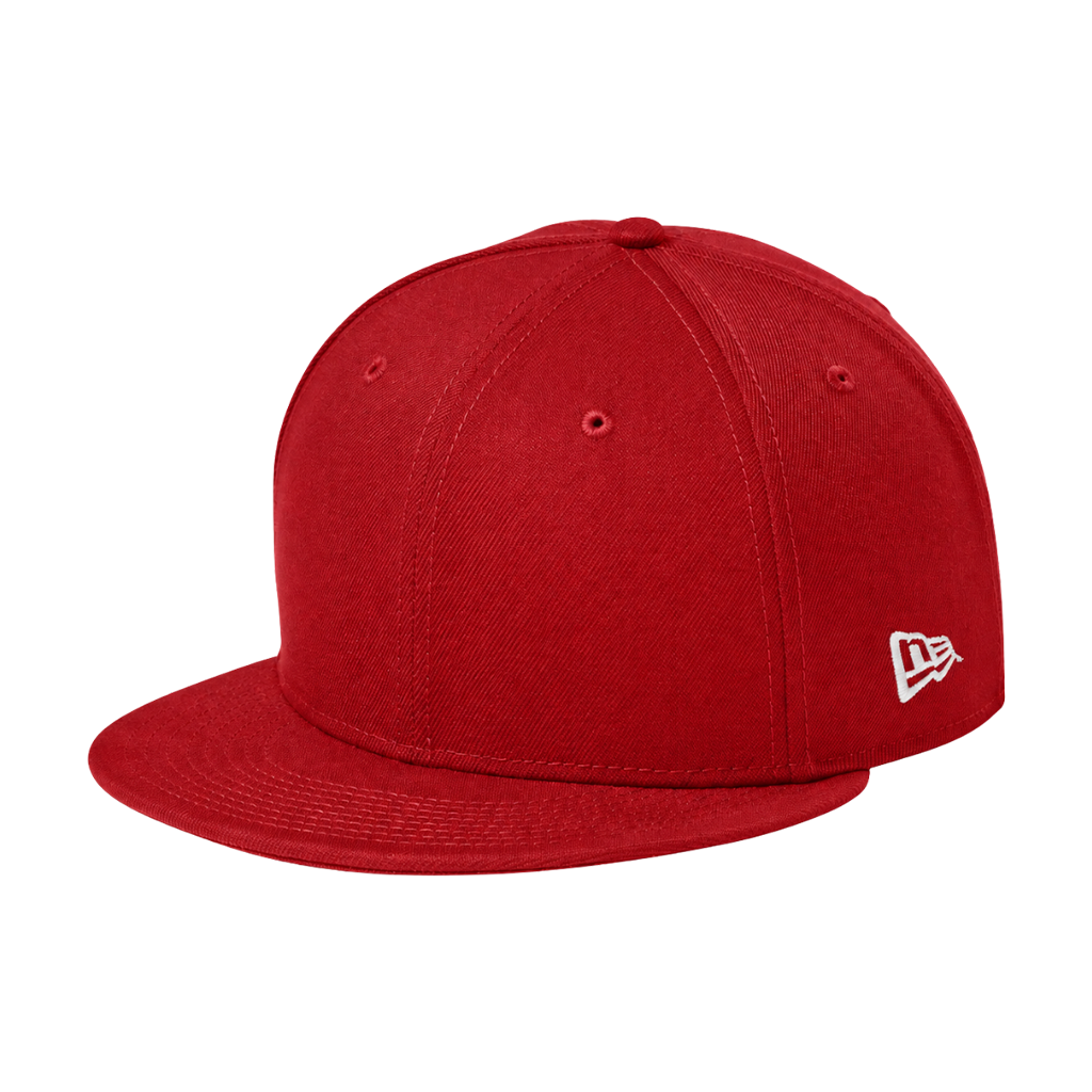 New Era NE4020 Custom Patch Flat Bill Snapback – High Profile in Flag Scarlet