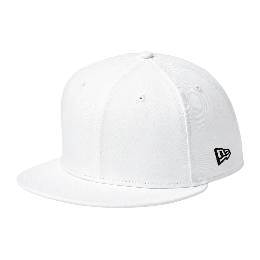 New Era NE4020 Custom Patch Flat Bill Snapback – High Profile in Flag White