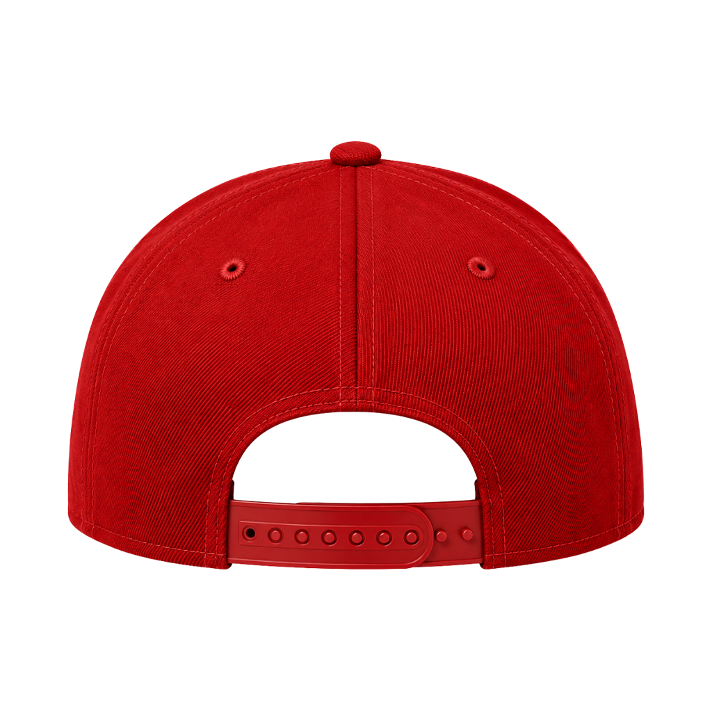 New Era NE4020 Custom Patch Flat Bill Snapback – High Profile in Flag Scarlet - view 4