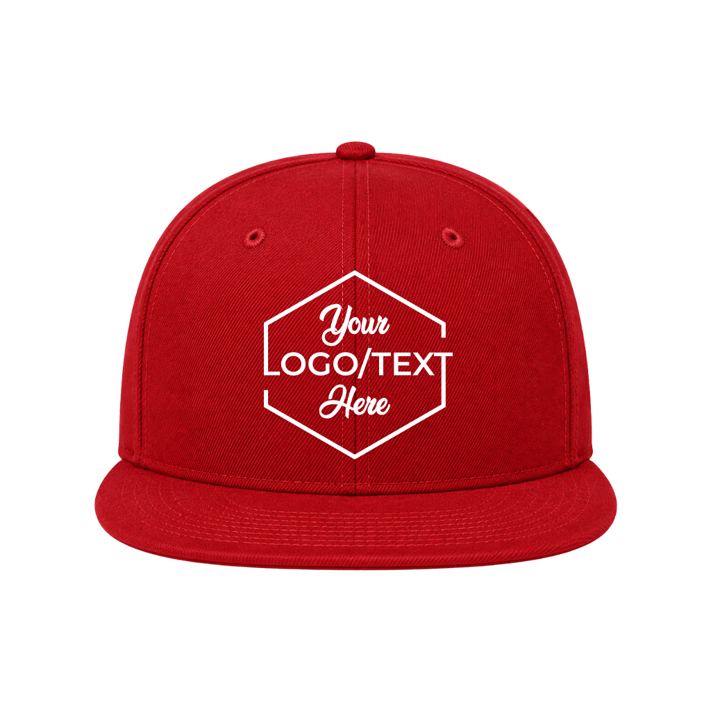 New Era NE4020 Custom Patch Flat Bill Snapback – High Profile in Flag Scarlet - view 5