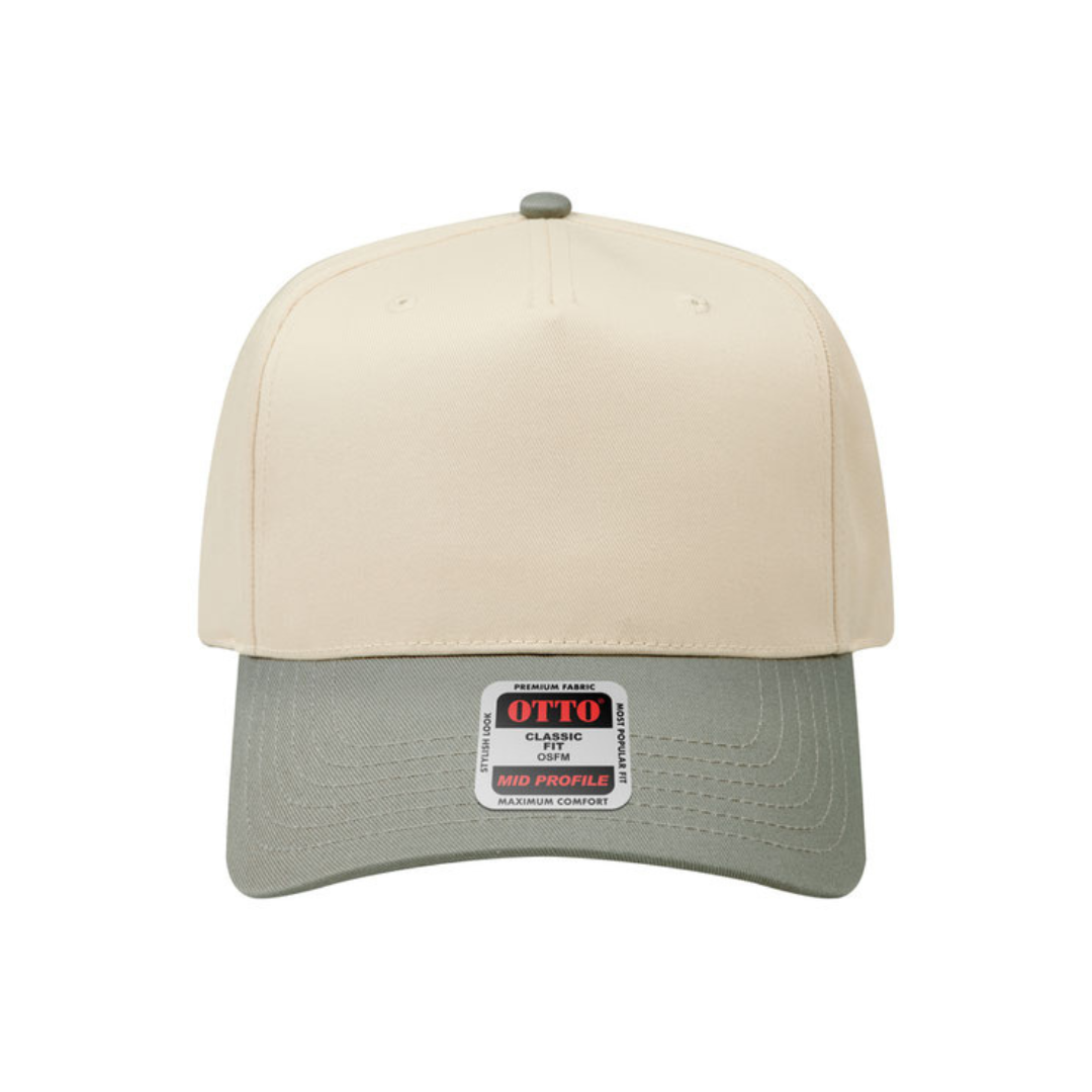 Otto Cap 31-069 Custom Patch 5-Panel Baseball Cap – Snapback in Natural/Sage Green - view 2