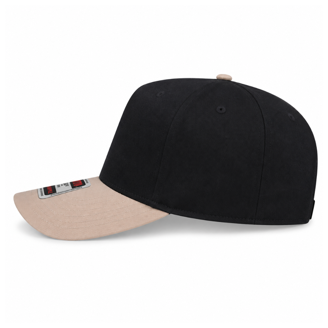 Otto Cap 31-069 Custom Patch 5-Panel Baseball Cap – Snapback in Black/Khaki - view 3