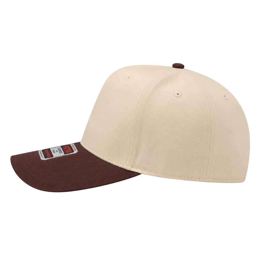 Otto Cap 31-069 Custom Patch 5-Panel Baseball Cap – Snapback in Khaki/Brown - view 3