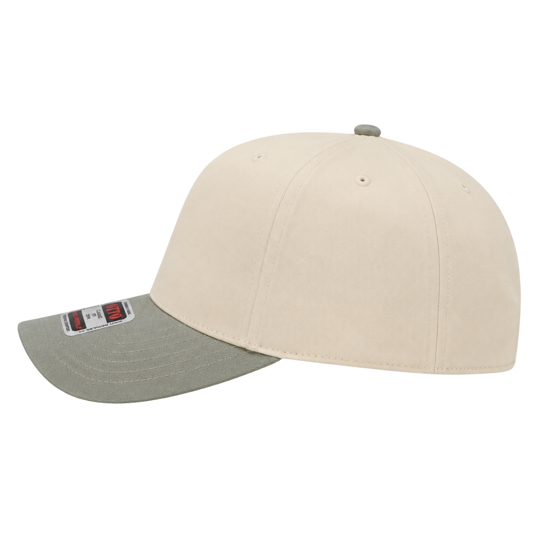 Otto Cap 31-069 Custom Patch 5-Panel Baseball Cap – Snapback in Natural/Sage Green - view 3