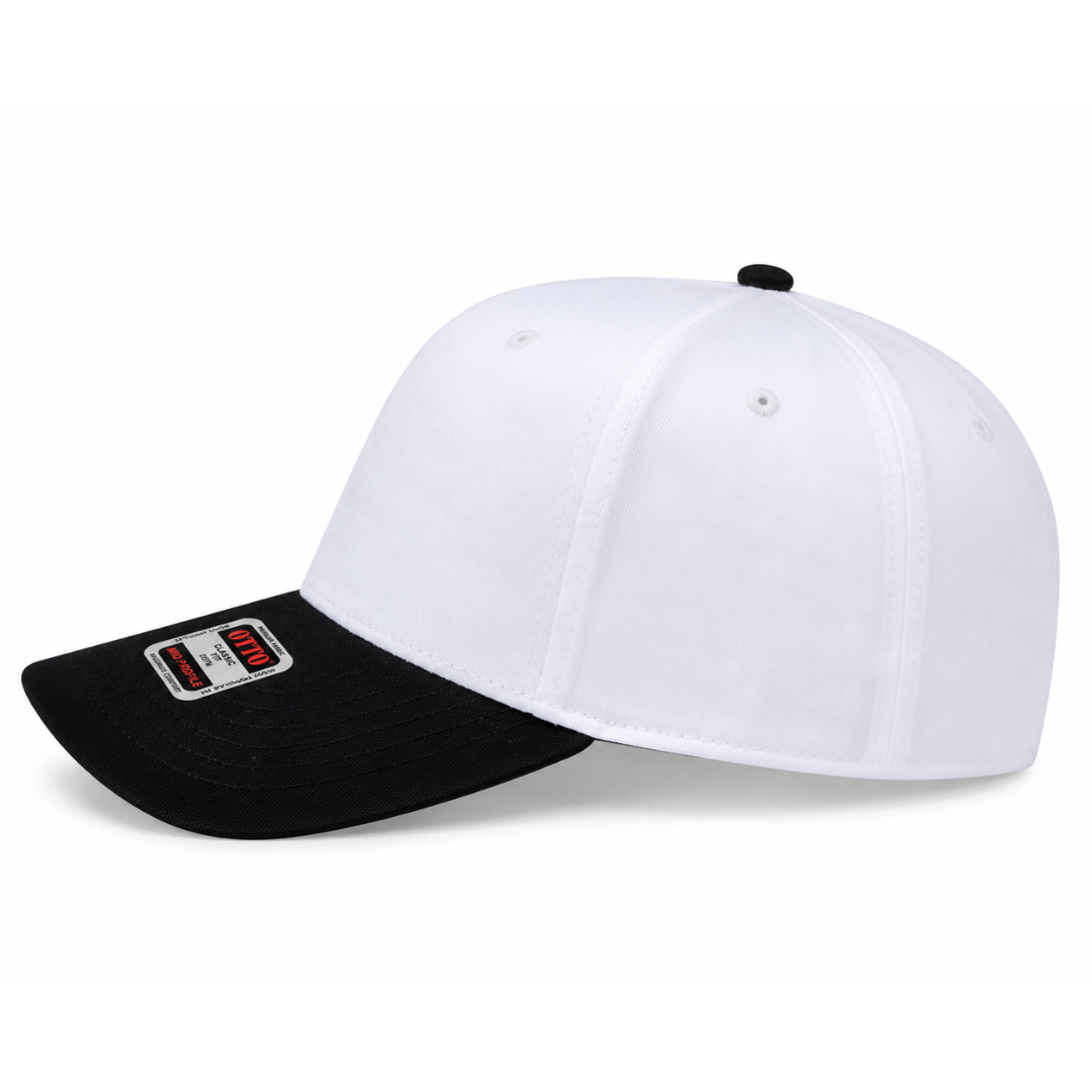 Otto Cap 31-069 Custom Patch 5-Panel Baseball Cap – Snapback in White/Black - view 3
