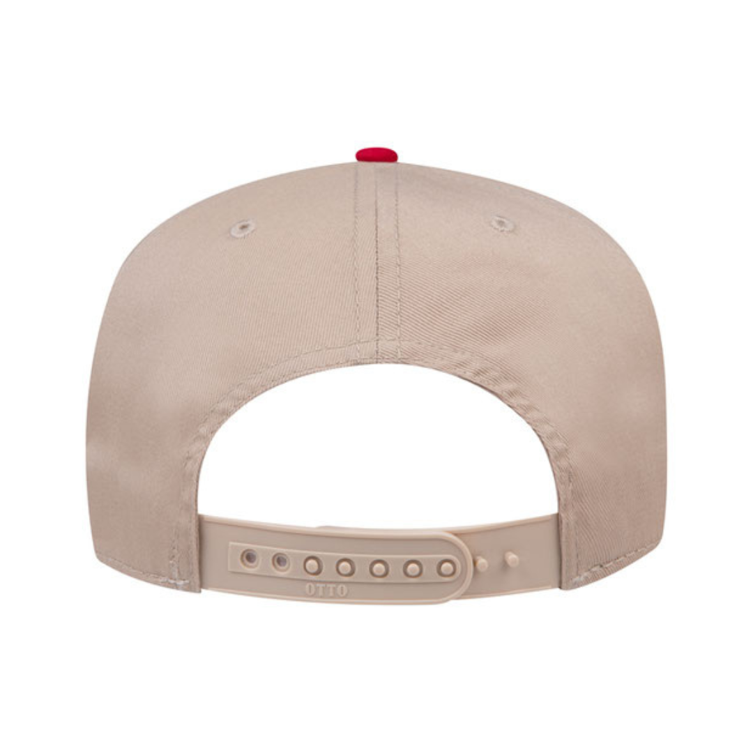 Otto Cap 31-069 Custom Patch 5-Panel Baseball Cap – Snapback in Khaki/Red - view 4