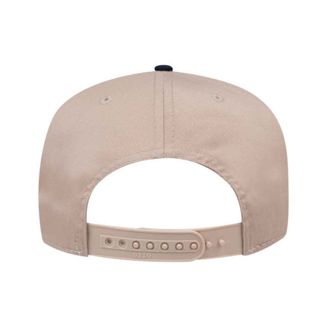 Otto Cap 31-069 Custom Patch 5-Panel Baseball Cap – Snapback in Natural/Navy - view 4