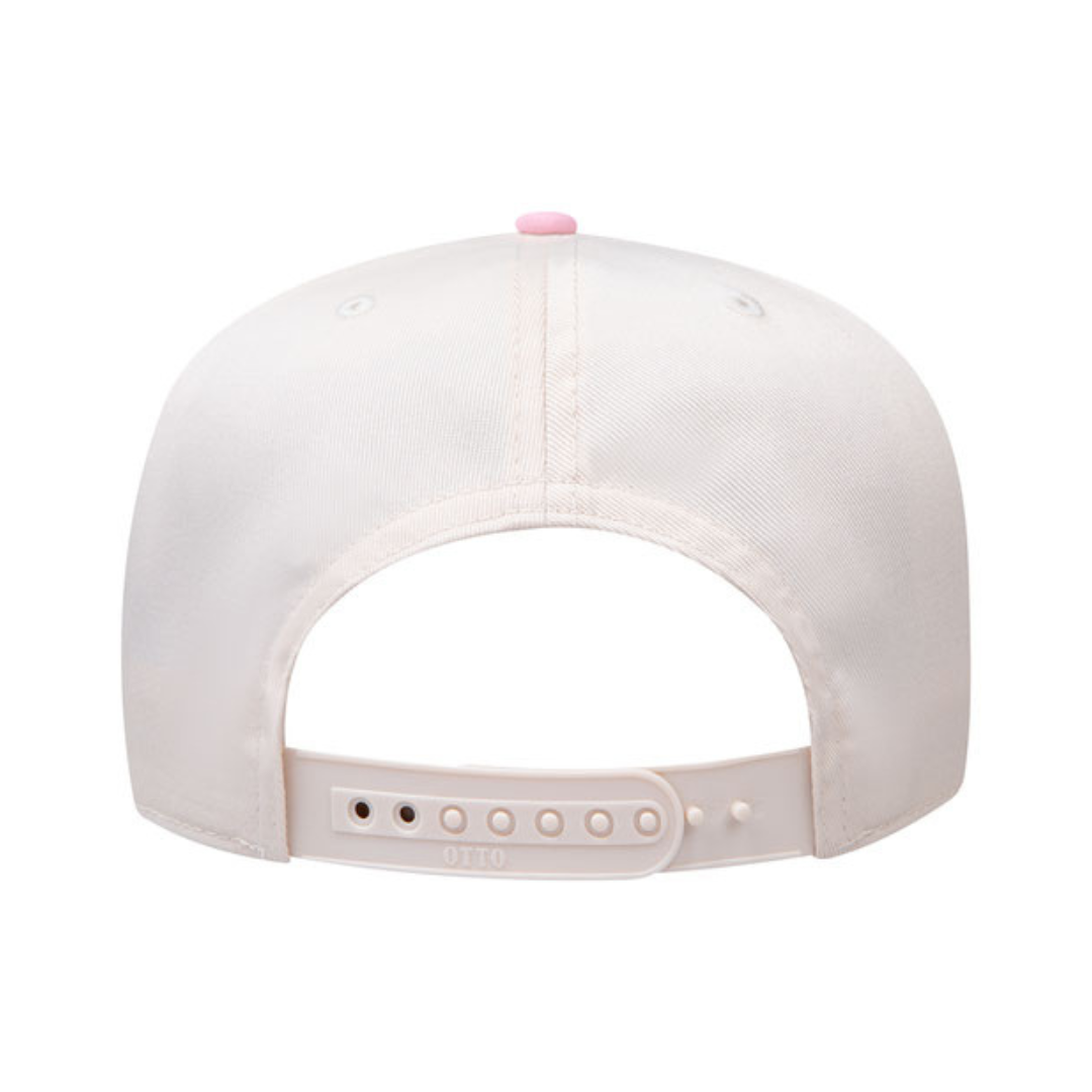 Otto Cap 31-069 Custom Patch 5-Panel Baseball Cap – Snapback in Natural/Pink - view 4