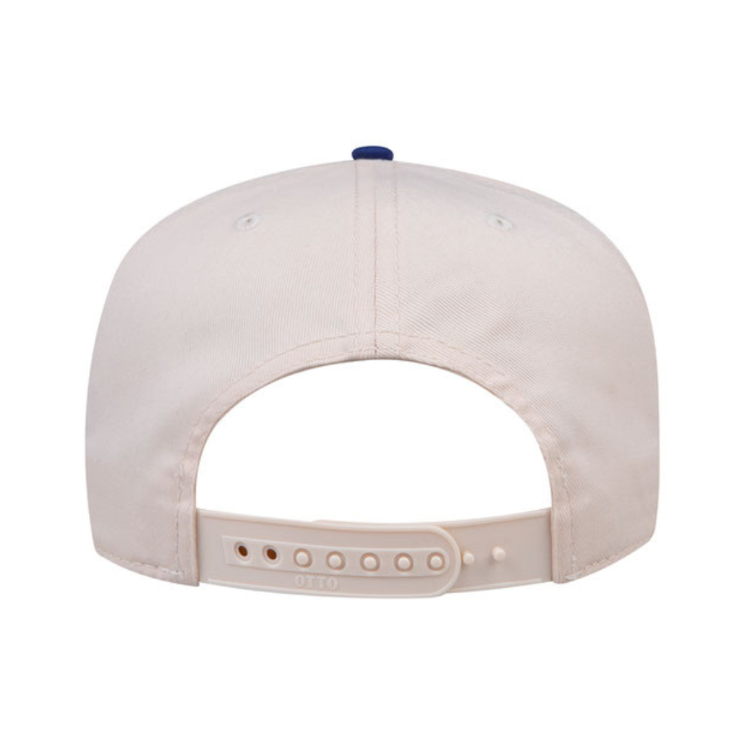 Otto Cap 31-069 Custom Patch 5-Panel Baseball Cap – Snapback in Natural/Royal Blue - view 4