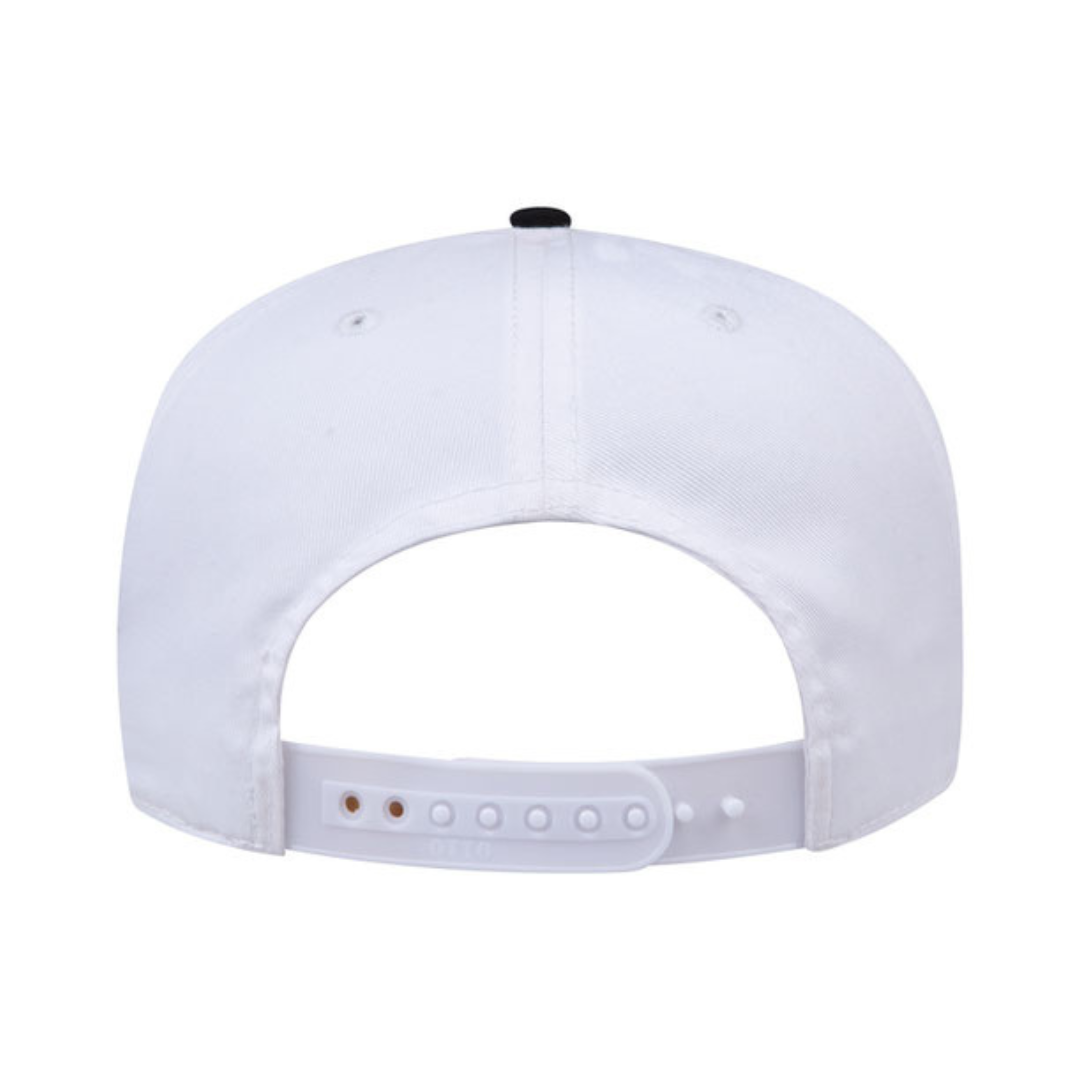 Otto Cap 31-069 Custom Patch 5-Panel Baseball Cap – Snapback in White/Navy - view 4