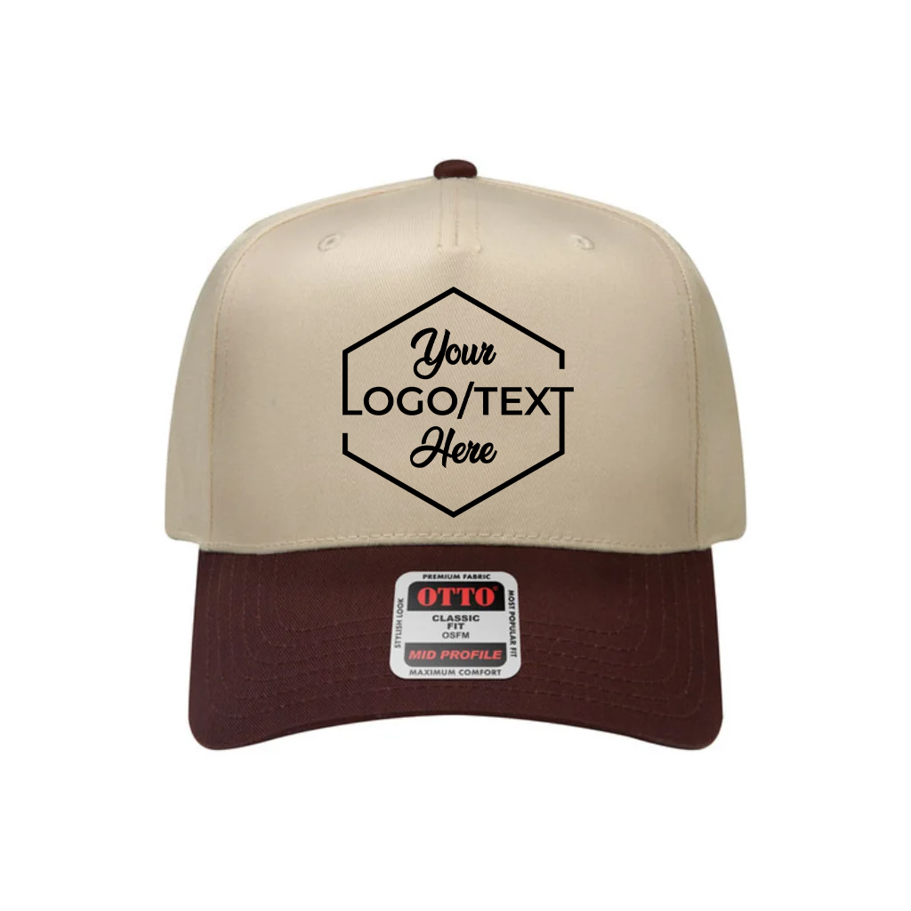 Otto Cap 31-069 Custom Patch 5-Panel Baseball Cap – Snapback in Khaki/Brown - view 5