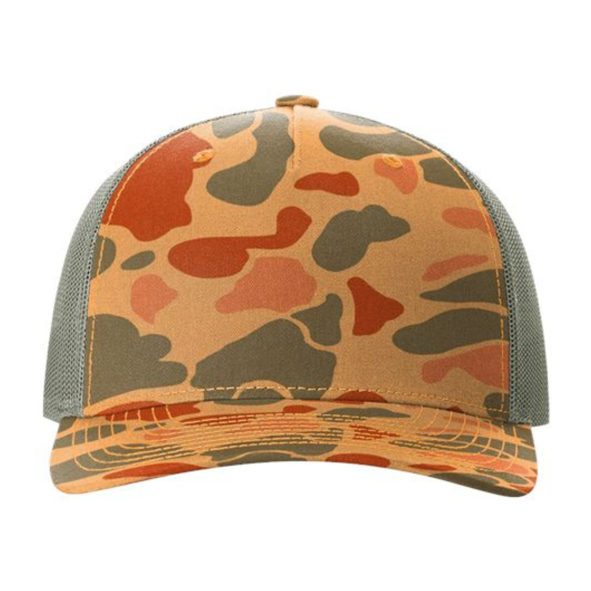 Richardson 112PFP Custom Patch Camo Trucker Hat – Mesh Back Snapback in Sienna Duck Camo/Loden - view 2