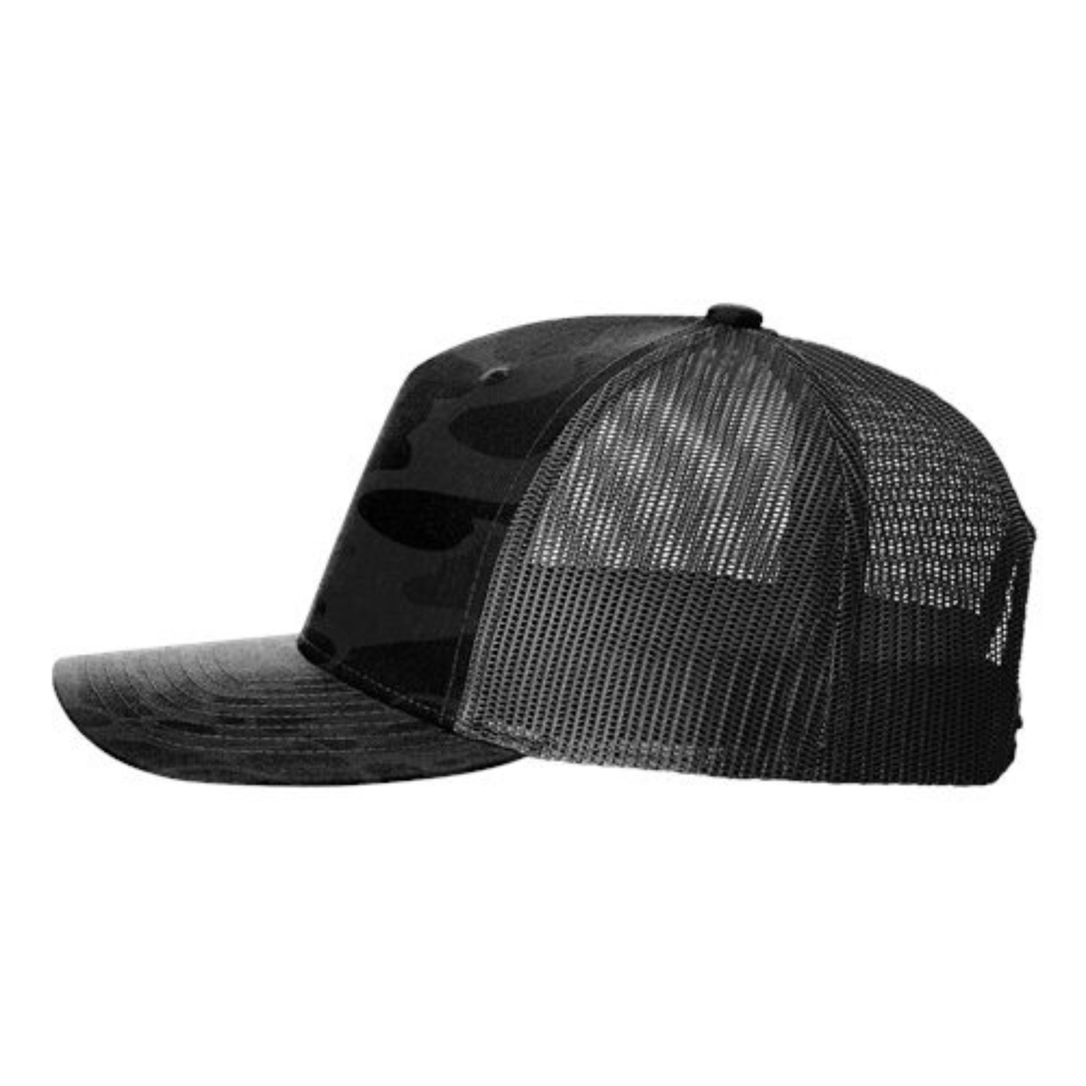 Richardson 112PFP Custom Patch Camo Trucker Hat – Mesh Back Snapback in Sable Duck Camo/Black - view 3