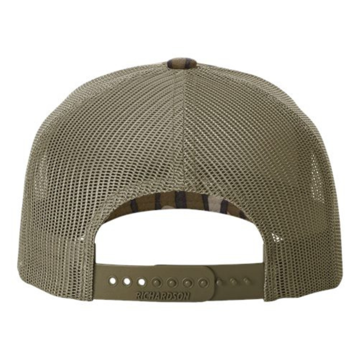 Richardson 112PFP Custom Patch Camo Trucker Hat – Mesh Back Snapback in Mossy Oak Bottomland/Loden - view 4